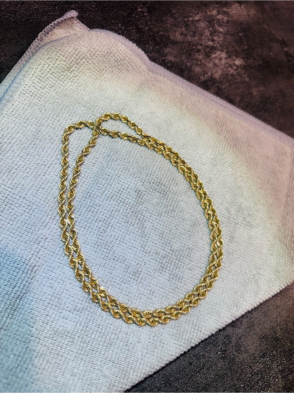 14K Solid Gold Diamond Cut Rope Chain Necklace - Women's Jewelry